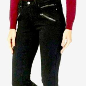 Women's Kenneth Cole New York Black Jess Skinny Jeans With Zippers Detail Size 2